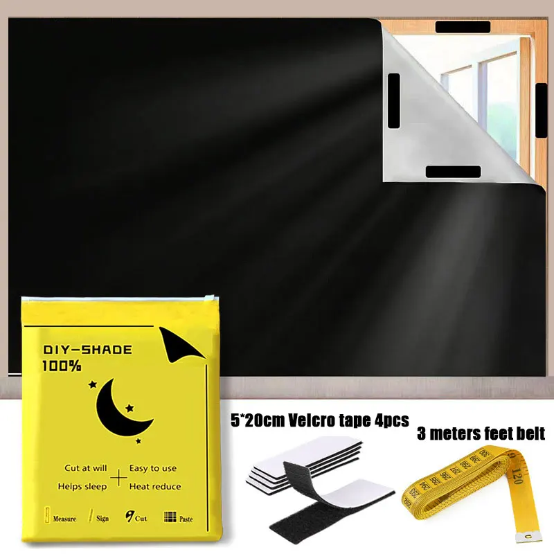 

420D Oxford Cloth Full Blackout Curtains for Bedroom Sunshade Portable Travel Cuttable Sunscreen Shade Drapes In Living Room