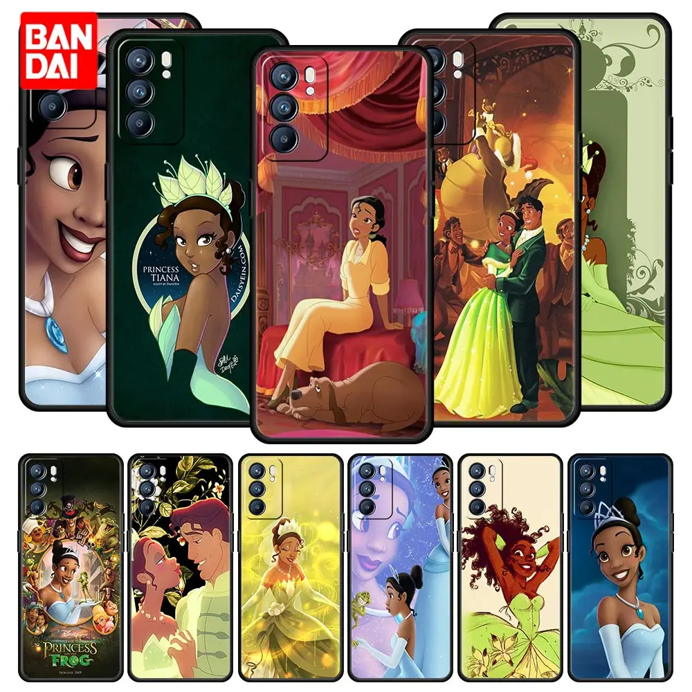 

Cover Case for Oppo A3s A5s A9 A15 A31 A52 A53 A54 A74 A93 A94 F19 Pro 4G Full Japan Style Coque Disney Tiana Princess Anime