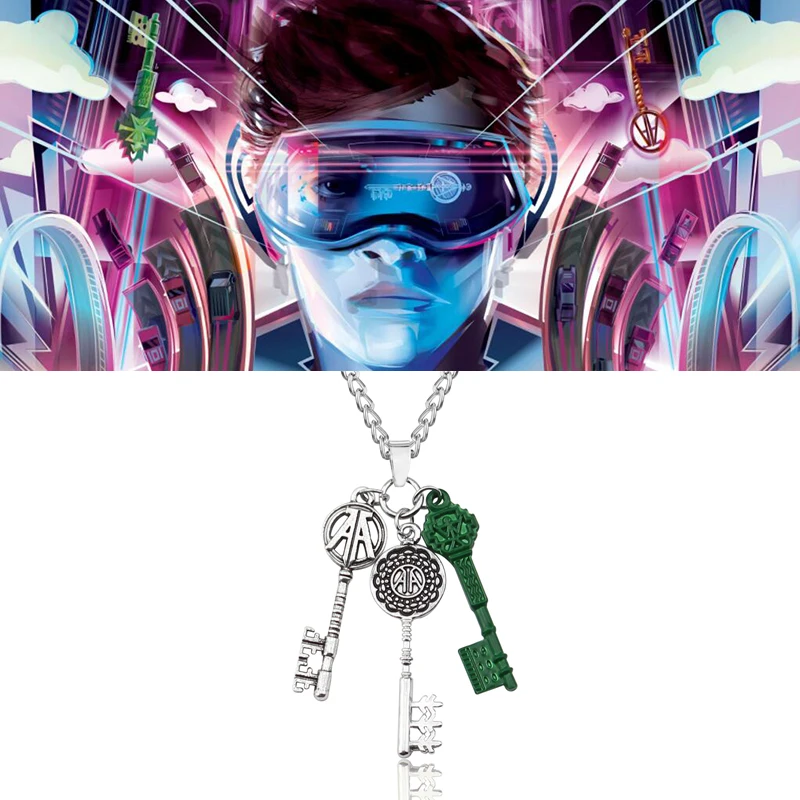 Цепочка с подвеской в форме ключа для мужчин и женщин, изящное металлическое ожерелье с мотивом фильма Ready Player, бижутерия, хороший подарок для друзей