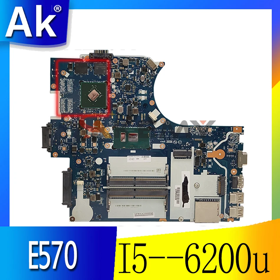 

NM-A831 Motherboard for Lenovo Thinkpad E570 E570C CE570 Laotop Mainboard CPU I5--6200U GPU:N16S-GTR-B-A2 2GB 100% test ok