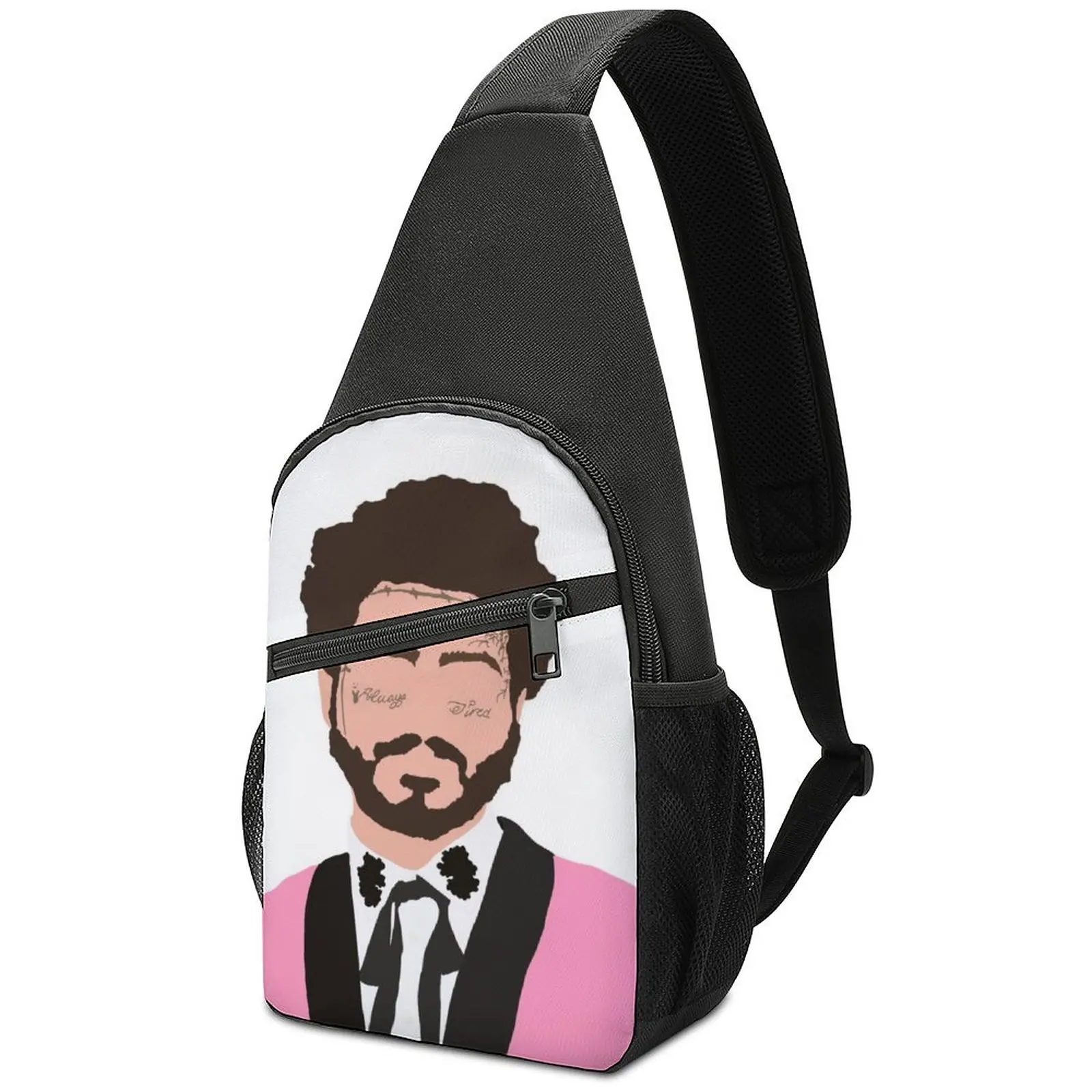 

Post Malone Formal Attire Music Shoulder Bags Rapper Sing Ripe Pink Chest Bag Outdoor Sling Bag Phone Print Crossbody Bags