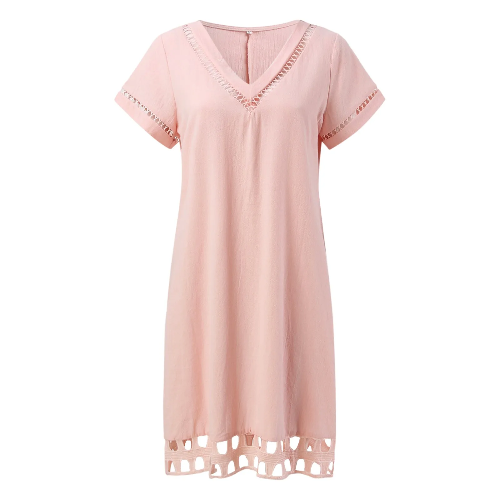 

Женское хлопковое льняное платье, летнее модное однотонное мини-платье, женское Повседневное платье большого размера с рукавом средней длины, Vestidos