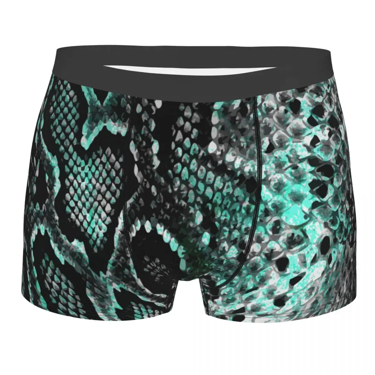 

Mens Boxer Sexy Underwear Soft Long boxershorts Snake Skin Pattern Underpants Male Panties