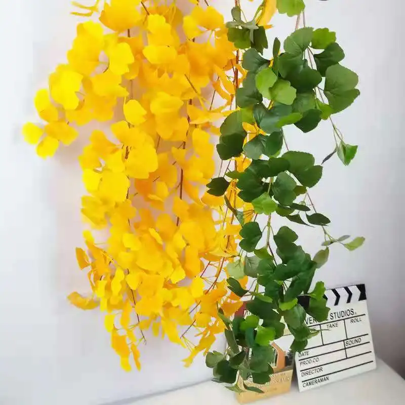 

exclusively for simulation green plant landscaping ginkgo leaf rattan party pastoral soft decoration