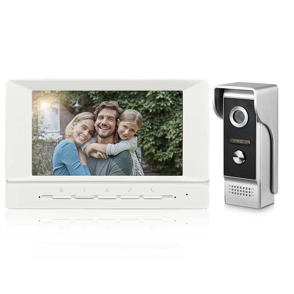 7 Inch  Video Doorbell Intercom System With Camera Unlock 960TVL Camera Home Security Rainproof Call Panel Dual talk  Snapshot