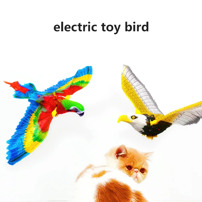 

Simulation Parrot Toy,Interactive Cat Toys Electric Hanging Eagle Flying Bird Cat Teasering Play Kitten Dog Toy for Pet Supplies