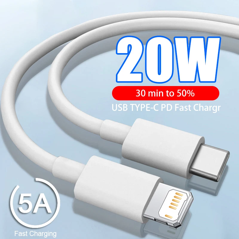 

USB Type C Quick Cable For iphone 11 12 13 14 Pro Max Mini Xs Xr X 8 iPad MacBook PD 20W Fast Charge Charger Lightning Wire Cord