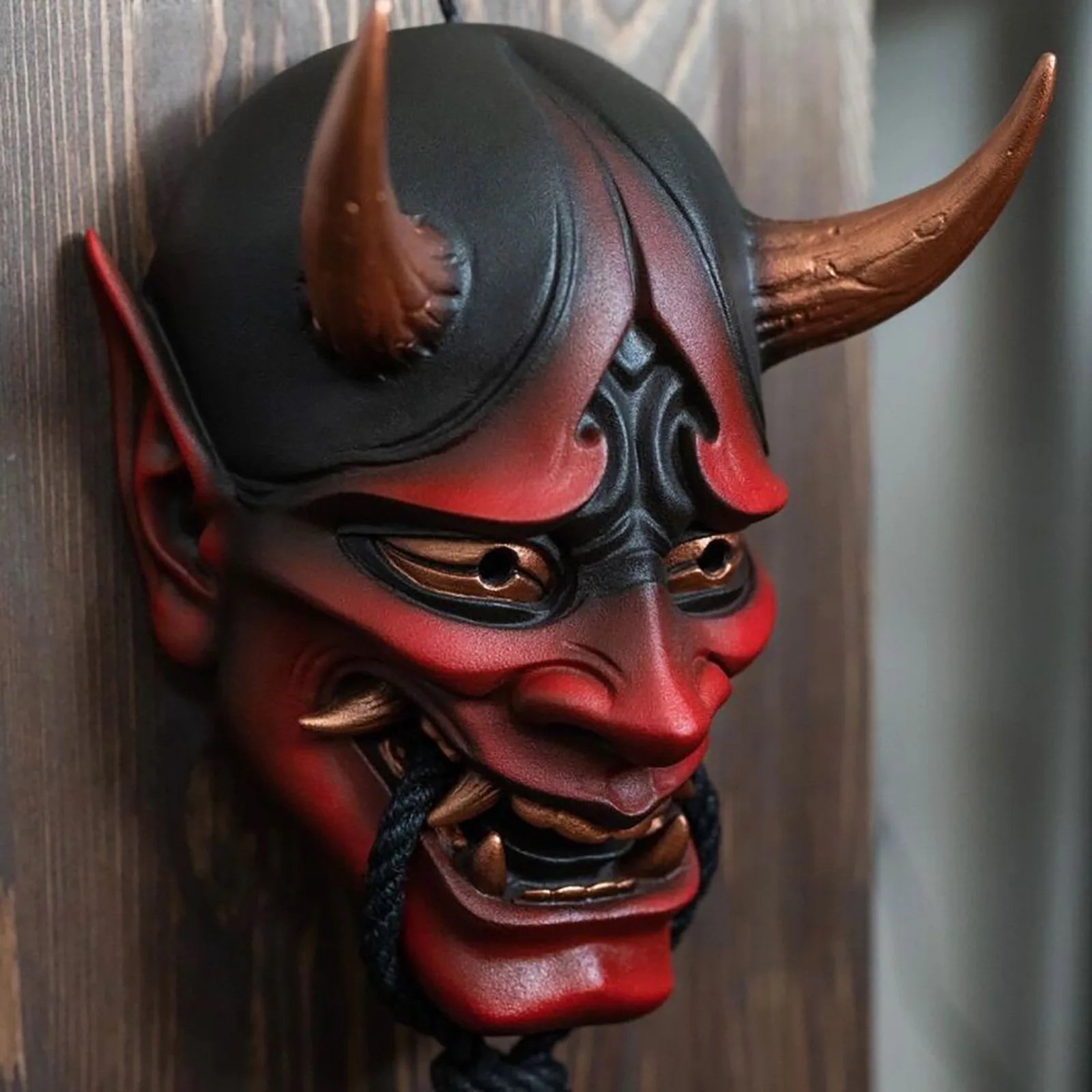 Halloween Hannya Role-playing Party Devil Mask Noh Buddhism Cosplay はんにゃ Prajna Bite The Rope Masks Japanese Samurai Latex Mask