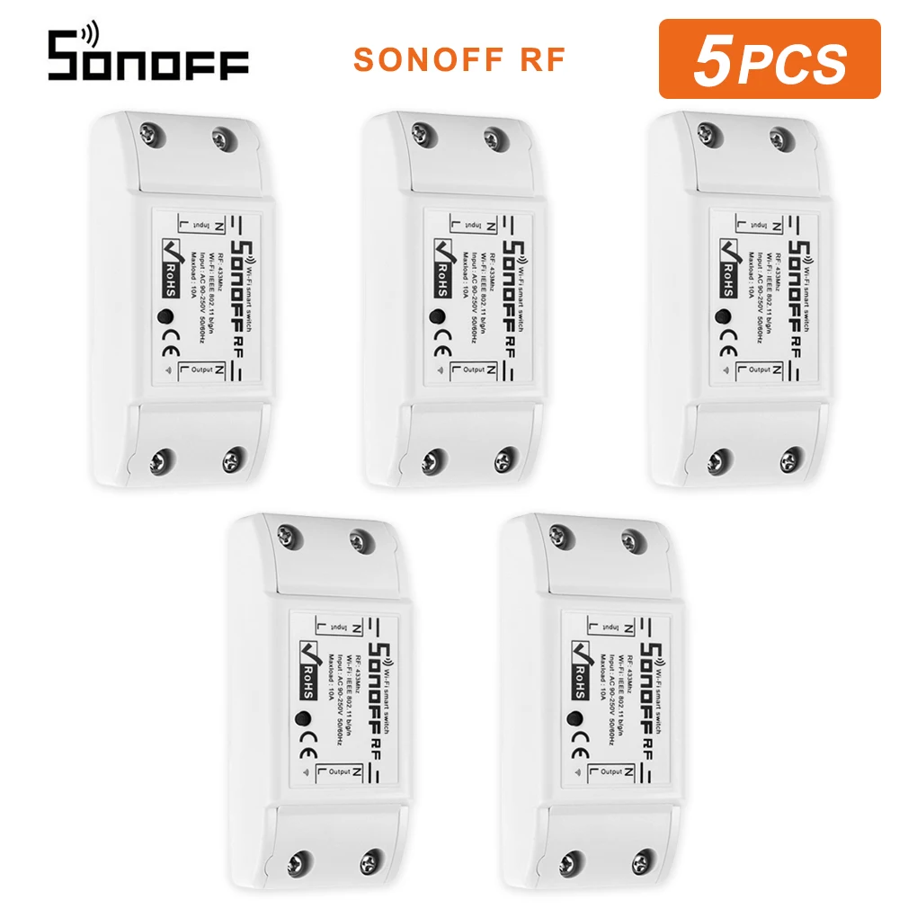 

Sonoff RF Smart WiFi Switch Wireless 433MHz Remote Controller Receiver Home Automation Assistant Relay Module Timer for Alexa