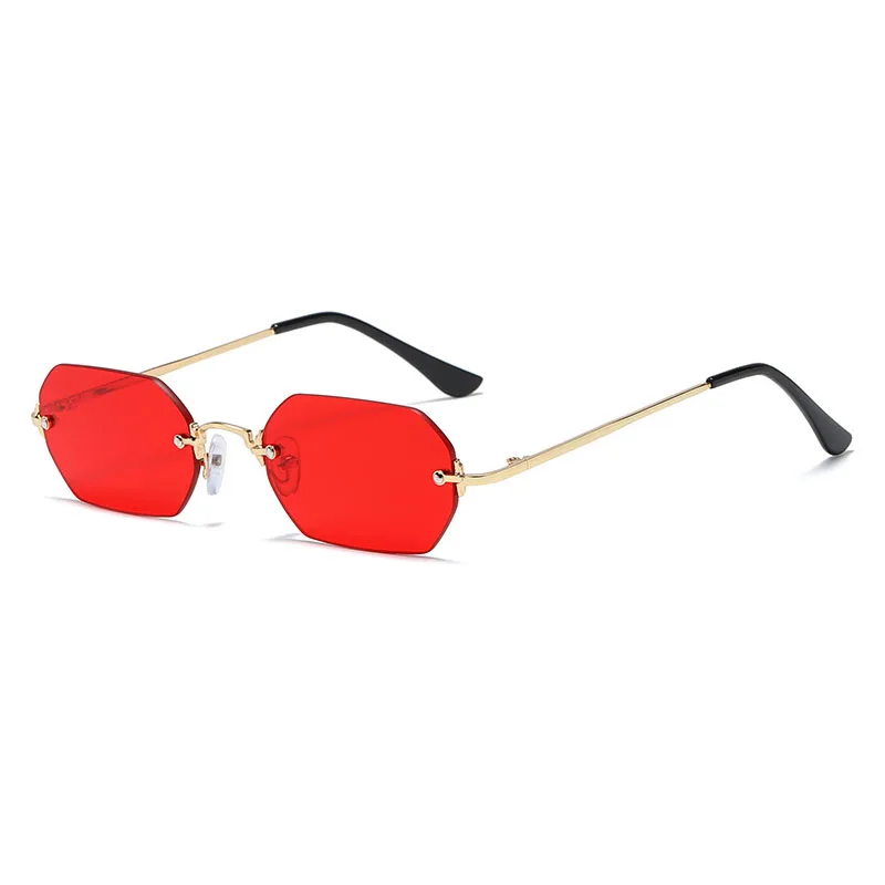 

New Small Rimless Sunglasses Luxury Brand Designer Women Men Metal Sun glasses High Quality UV400 Shades Eyewear Oculos de sol