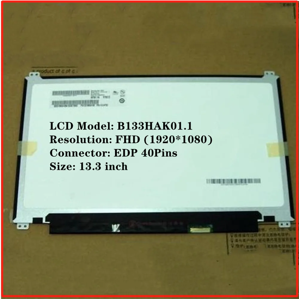 

B133HAK01.1 13.3 inch FHD IPS LCD Screen Touch on Cell 1920*1080 40 Pins 60Hz