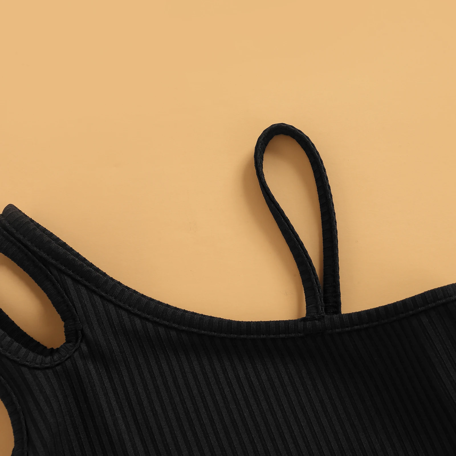 Детское платье без рукавов для маленьких девочек однотонное с косым плечом в