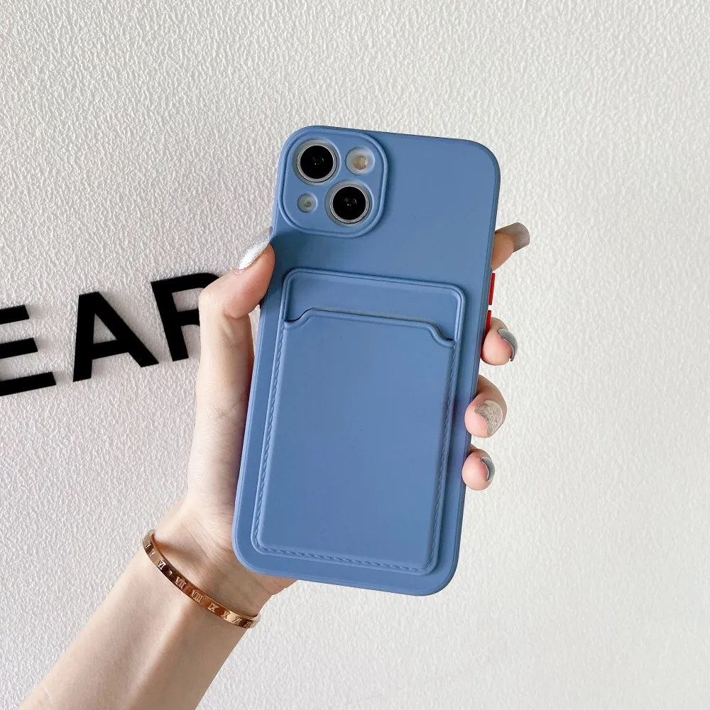 Skin feel card Case For iphone 16 15 Pro Max 14 13 12 11 Solid color simple Soft X XS MAX XR Plus Cover