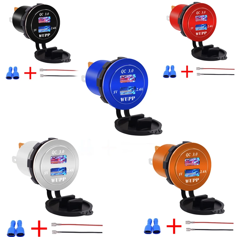 

Автозапчасти из алюминиевого сплава usb Автомобильное зарядное устройство QC3.0 Быстрая зарядка водонепроницаемое автомобильное зарядное ус...