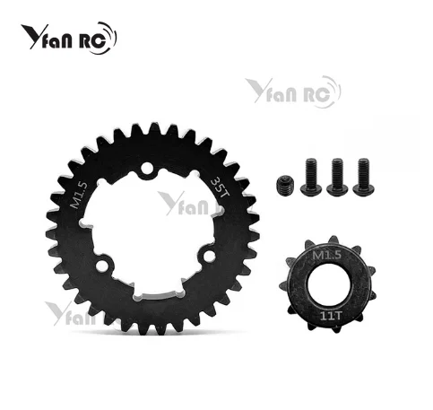 

CNC 45# HD Steel 1.5Mod 35T Spur Gear and 12T 13T 20T 30T Pinion Gear Set for 1/5 X-Maxx XMAXX 1/6 XRT Upgrade Parts