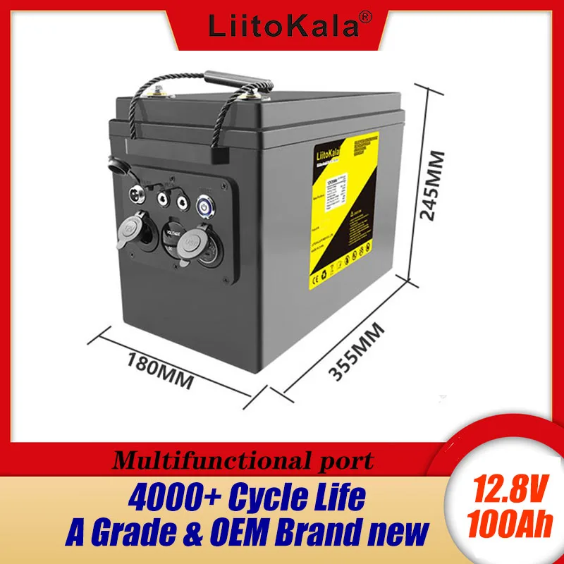 

LiitoKala 12.8V 100Ah 120Ah LiFePO4 Multifunctional Rechargeable Battery Suitable for RV Solar Wind Energy Generator Camping