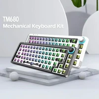 tm680 lk67 knob hot swap mechanical keyboard kit wireless bluetooth 3 mode rgb backlit gamer 60 keyboard for 3pin5pin