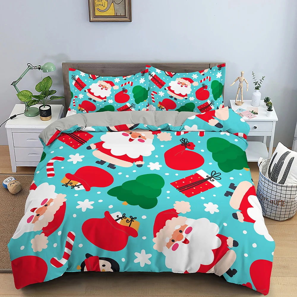 

Комплект постельного белья с 3D-принтом Санта-Клауса