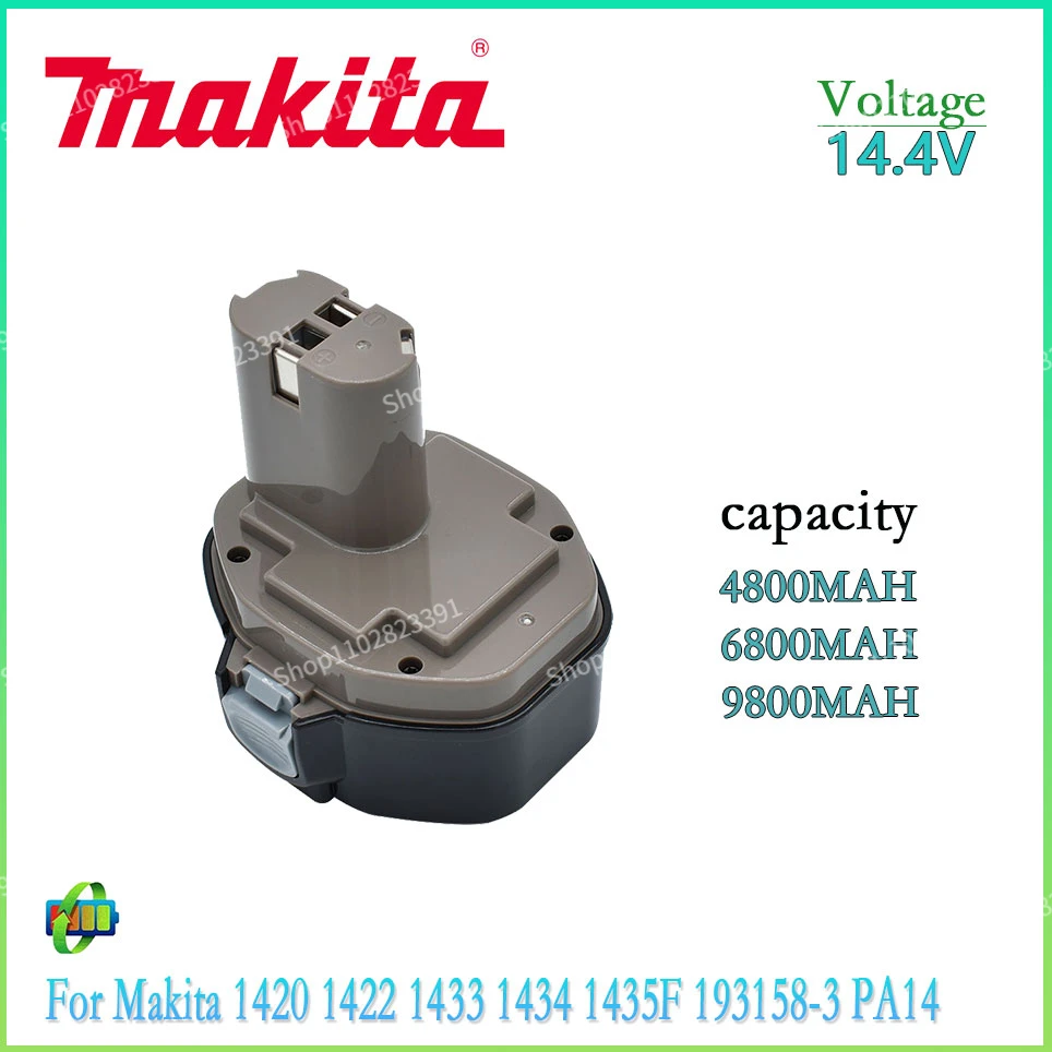 

Makita NI-MH Power Tool Battery 100%Original 14.4V 4800mAh 6800mAh 9800mAh for Makita PA14 1422 1420 192600-1 6281D 6280D