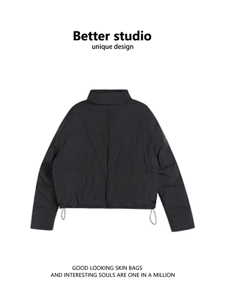 Короткий пуховик верхняя одежда женская зима 2024 новинка 90 белое пальто на утином