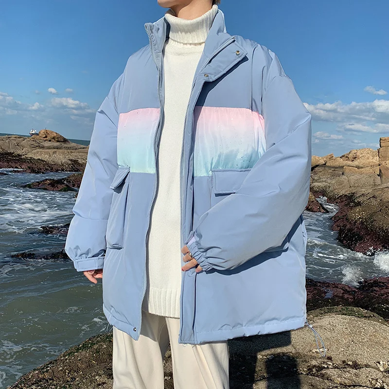 Winter Jacket Men Warm Fashion 3-color Casual Thickened Down Jacket Men Korean Loose Oversize Thick Short Coat Mens Parker M-2XL