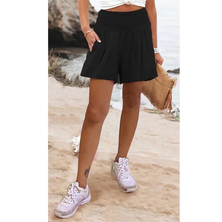 2023 New Women's Solid Color High Waist Shorts Casual Pants Summer Fashion Loose Versatile Shorts Female & Lady Clothing