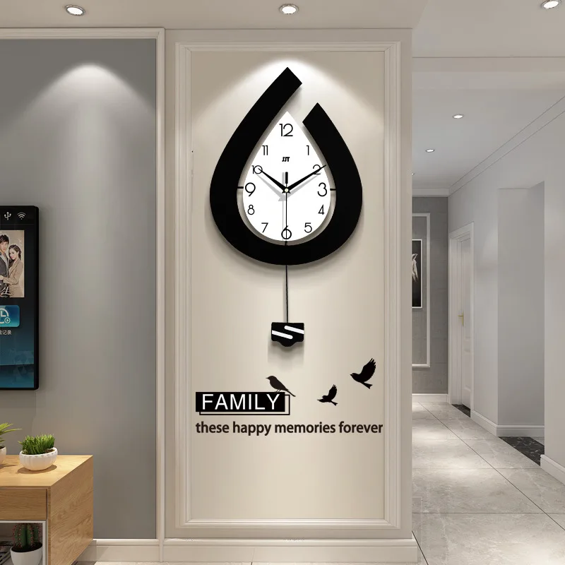 

Creative Water Drop Wall Clock Black And White Simple Nordic Clock Home Decoration Living Room Fashion Atmospheric clock