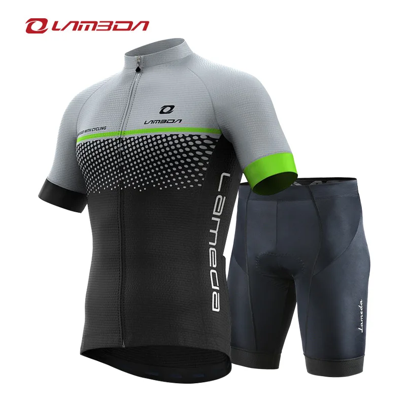 

Комплект велосипедной одежды LAMEDA, футболка с короткими рукавами, Короткие штаны с подкладкой, одежда для езды на велосипеде, трикотаж для горных велосипедов, униформа стандартного размера