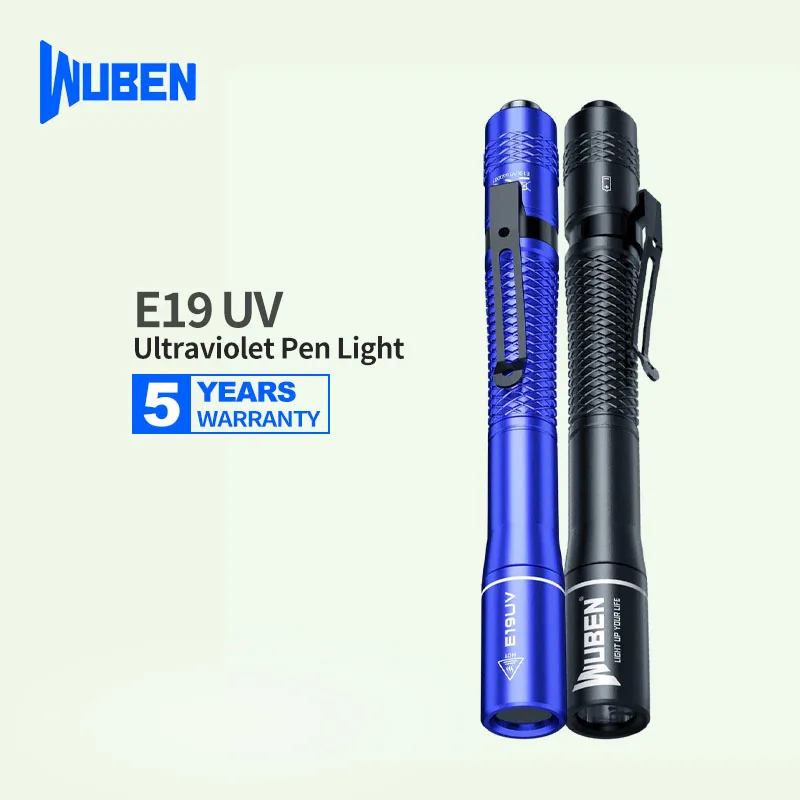 

Wuben E19UV деревянный фонарик, Ультрафиолетовый 365 нм, черный фильтр для обнаружения, аэрокосмический материал, водонепроницаемость IP68