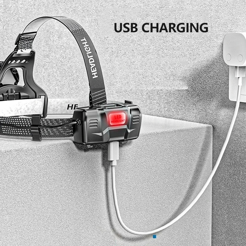 USB перезаряжаемый светодиодный налобный фонарь P50 уличный ночной рыбалки