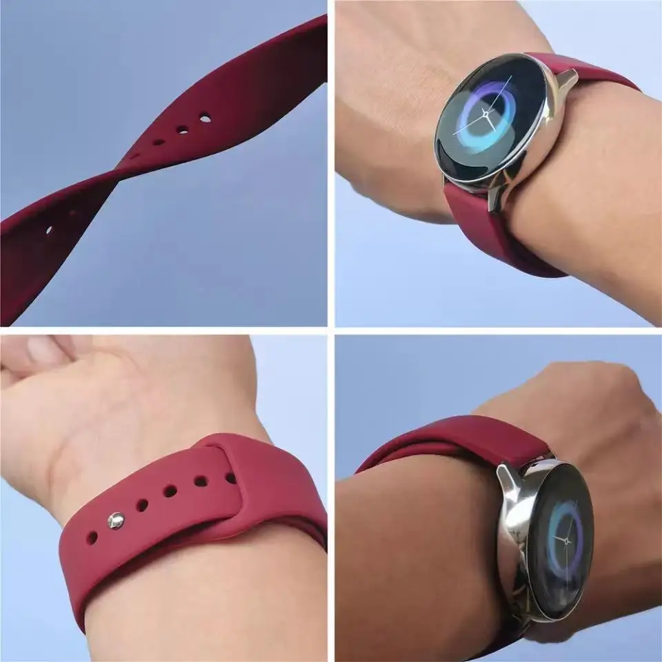 22mm 20mm Silicone strap for Samsung Galaxy watch 3/Huawei watch 3/Active 2 Soft sports bracelet wristband for Amazfit Bip band