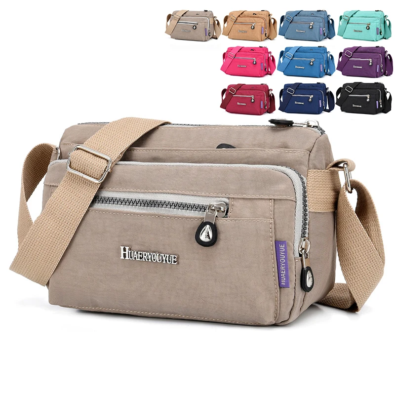 

2022 New Women Shoulder Bag Ladies Handbags Female Travel Small Purses Cellphone Messenger Bag Waterproof Nylon Cell Phone Bags