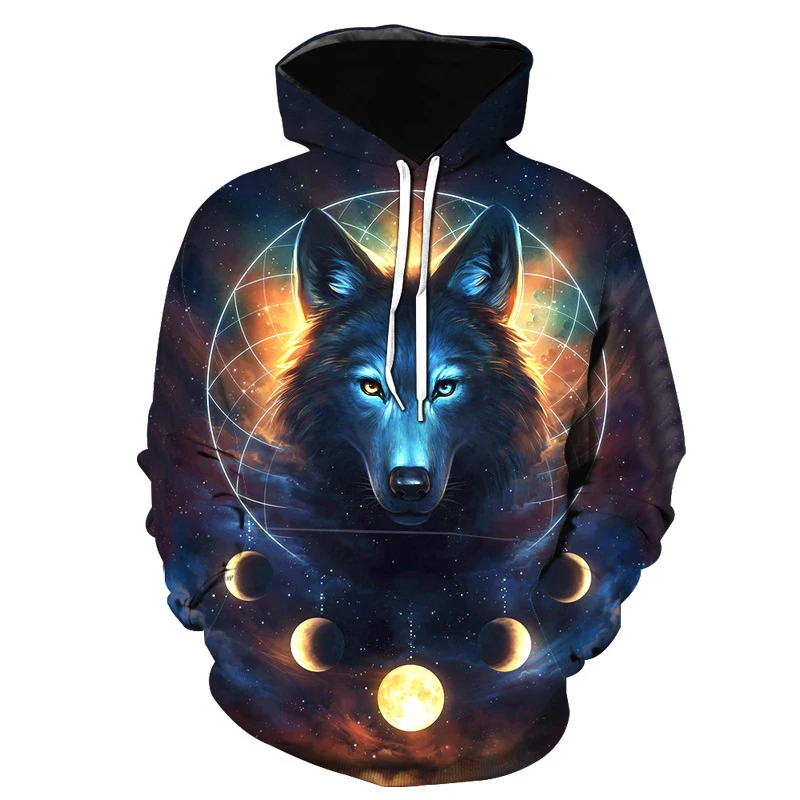 

2022 New Fashion Men Hoodies Autumn Winter Wolf Animal 3D Printed Long Sleeve Hooded Sweatshirts Harajuku Male Oversized Hoodies