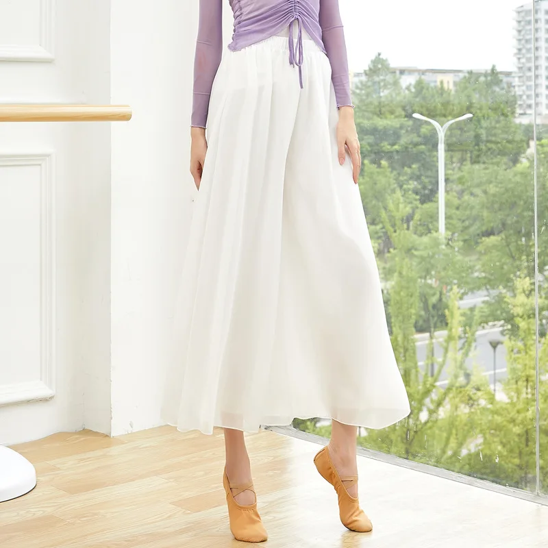 Double-layer Chiffon Women Pajamas Home Clothes Loose Casual Solid Full Pants Leg Wide High-waisted Pants Dance Woman Clothing