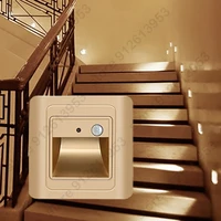 led pir motion sensor stair wall light with light control recessed step lamp ladder wall lamp kitchen foyer ac110 240v