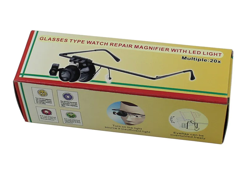 Профессиональная увеличительная линза 20X очки с двумя очками инструмент для