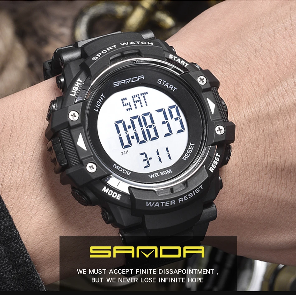 SANDA Watches Men Military Sports Watches Men Led Digital Electronic Watches Reloje Hombre Relogio Masculino 348