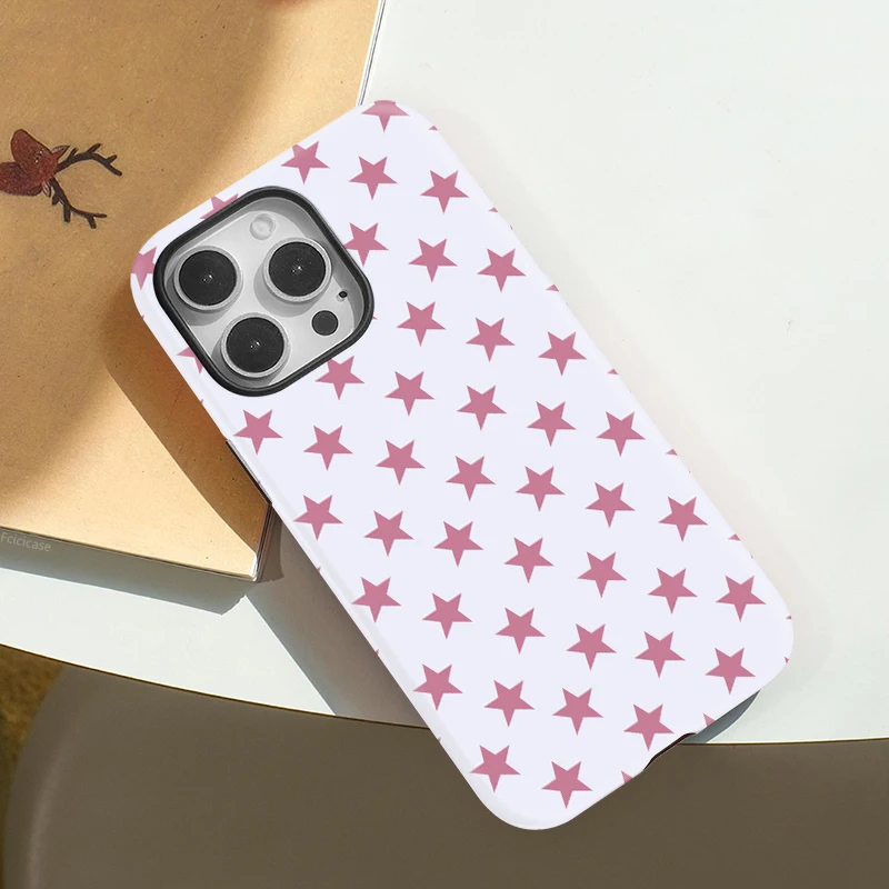 Матовый акриловый чехол Fcicicase для iPhone 17 Air 16 15 14 13 12 11 Pro Max Plus с магнитной поддержкой MagSafe и рисунком «Звезды» (art.: 3920db2d7bcd1) - 3920db2d7bcd1