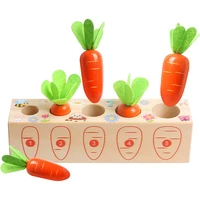 montessori wooden toys baby carrots harvest child game shape sorting matching puzzle educational toys for children 1 2 3 years