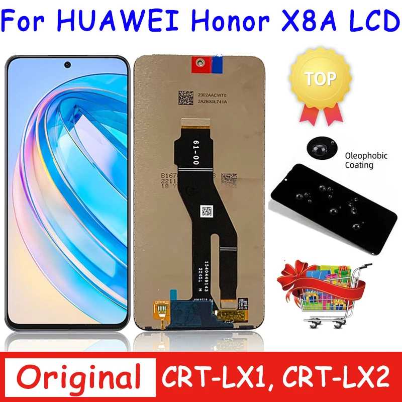 6.7''Original X8a LCD l  For Huawei Honor X8a LCD CRT-LX1 CRT-LX2 CRT-LX3 Display Touch Screen Digitizer Assembly Replacement