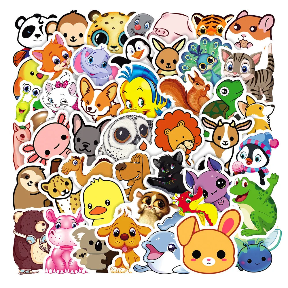

10/30/50pcs Cute Animal Graffiti Stickers Kawaii Cartoon Decals Kids Toy Diy Suitcase Scrapbook Phone Laptop Bike Sticker
