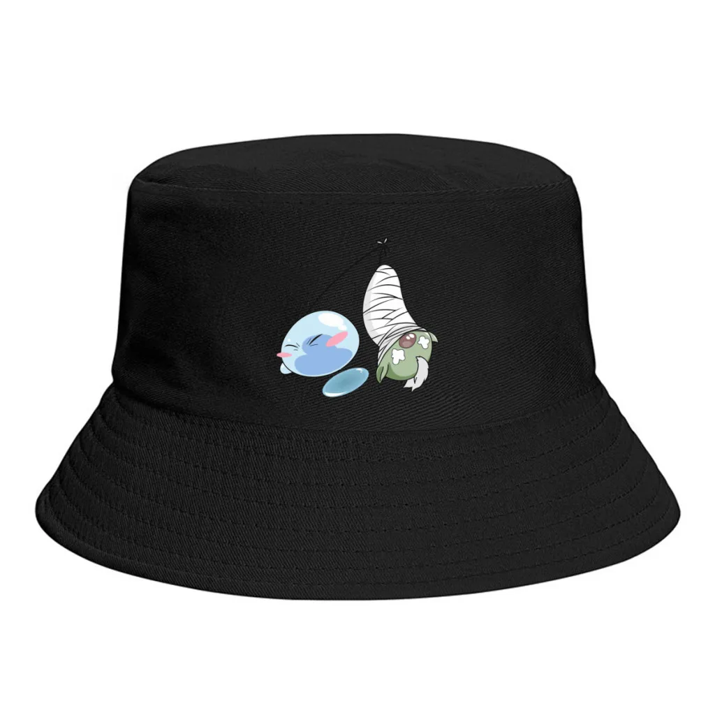 

Unisex Leisure Bucket Hat Rimuru and Gobuta Chibi Women Men Fishing Hat That Time I Got Reincarnated As A Slime Panama Gorros