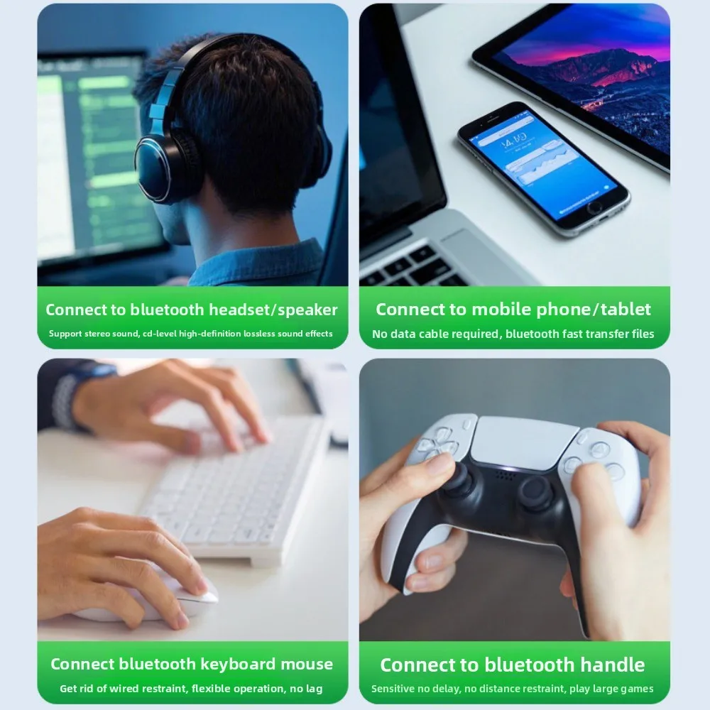 Фото USB-адаптер AX900 Dual Band WiFi6 с 4 антеннами, Bluetooth 5.4, 900 Мбит/с, Wi-Fi донгл, USB-интерфейс, без драйверов, беспроводная сетевая карта №2