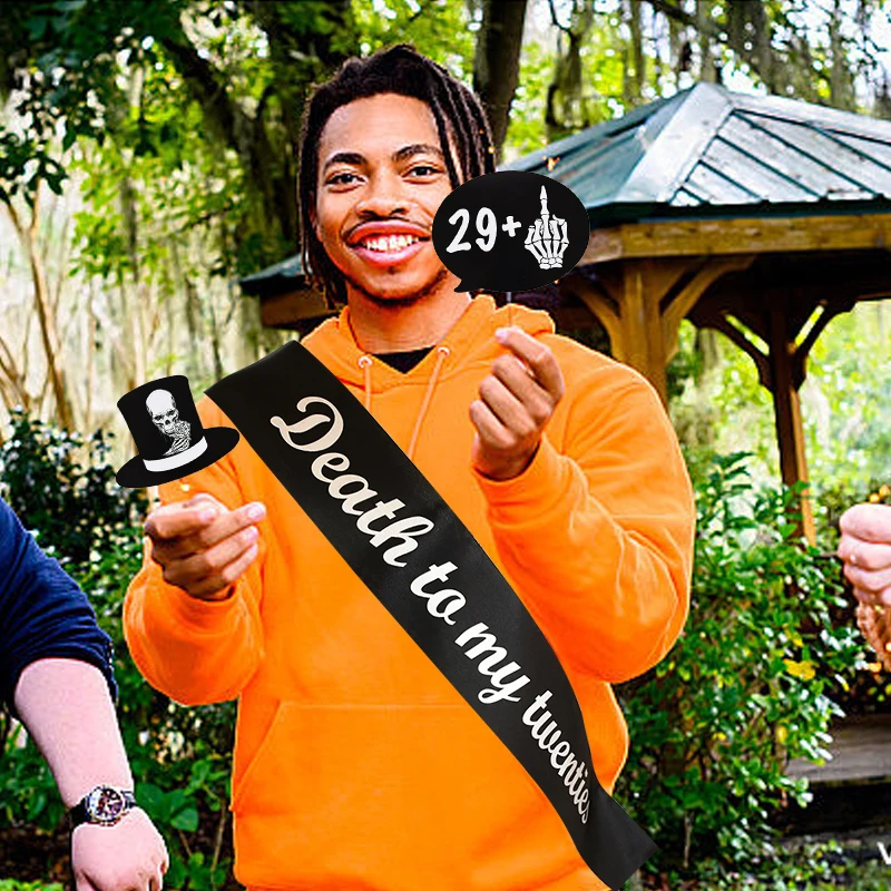 Реквизит для Фотокабины на день рождения Death To My 20s бумажная маска со скелетом и