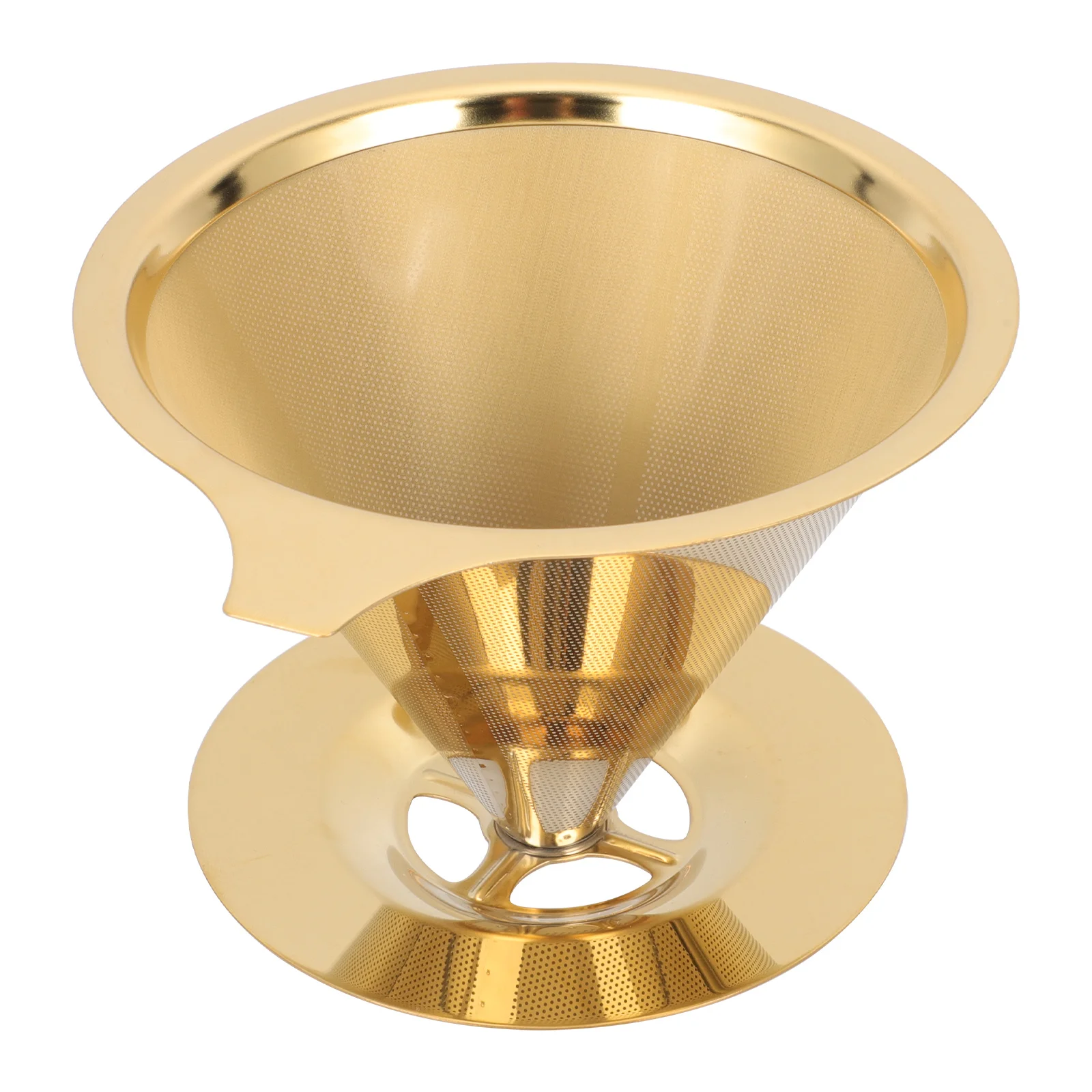 

Капельница для кофе Pour Over, многоразовая металлическая коническая кофеварка с одной чашкой, одна чашка, воронка-капельница для домашней кухн...