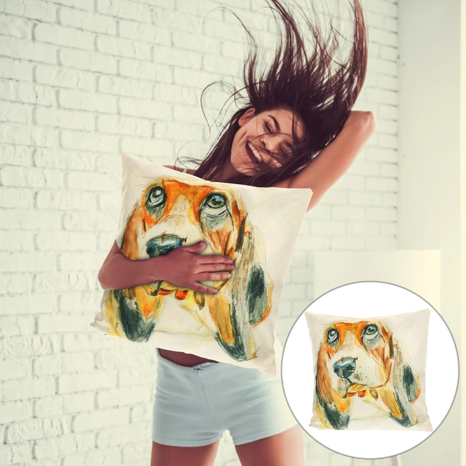 

1pc Pillowcase Modern Printing Cotton and Linen Deocrative Pillow Cover Cushion Cover Pillow Case for Sofa Home