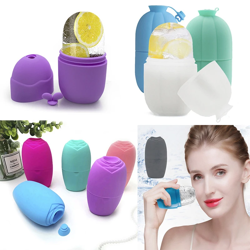 

Ice Roller Skin Care Beauty Lifting Contouring Tool Silicone Ice Cube Trays Ice Balls Face Massager Facial Roller Reduce Acne