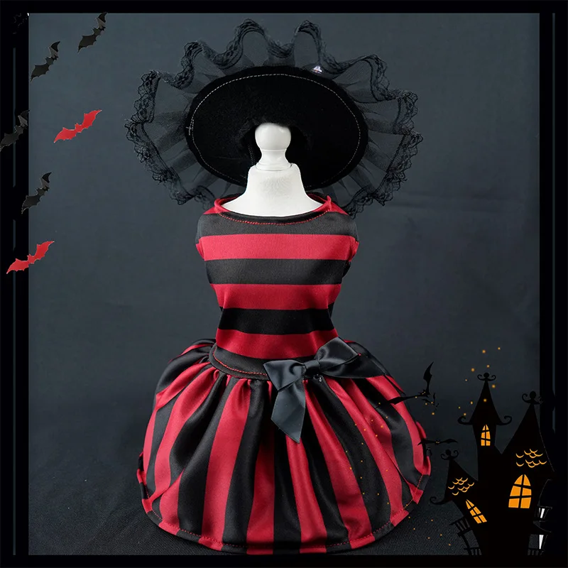 

Платье для собак Косплей волшебник клоун костюм на Хэллоуин для собак Одежда для празднивечерние Одежда для питомцев полосатые клетчатые п...