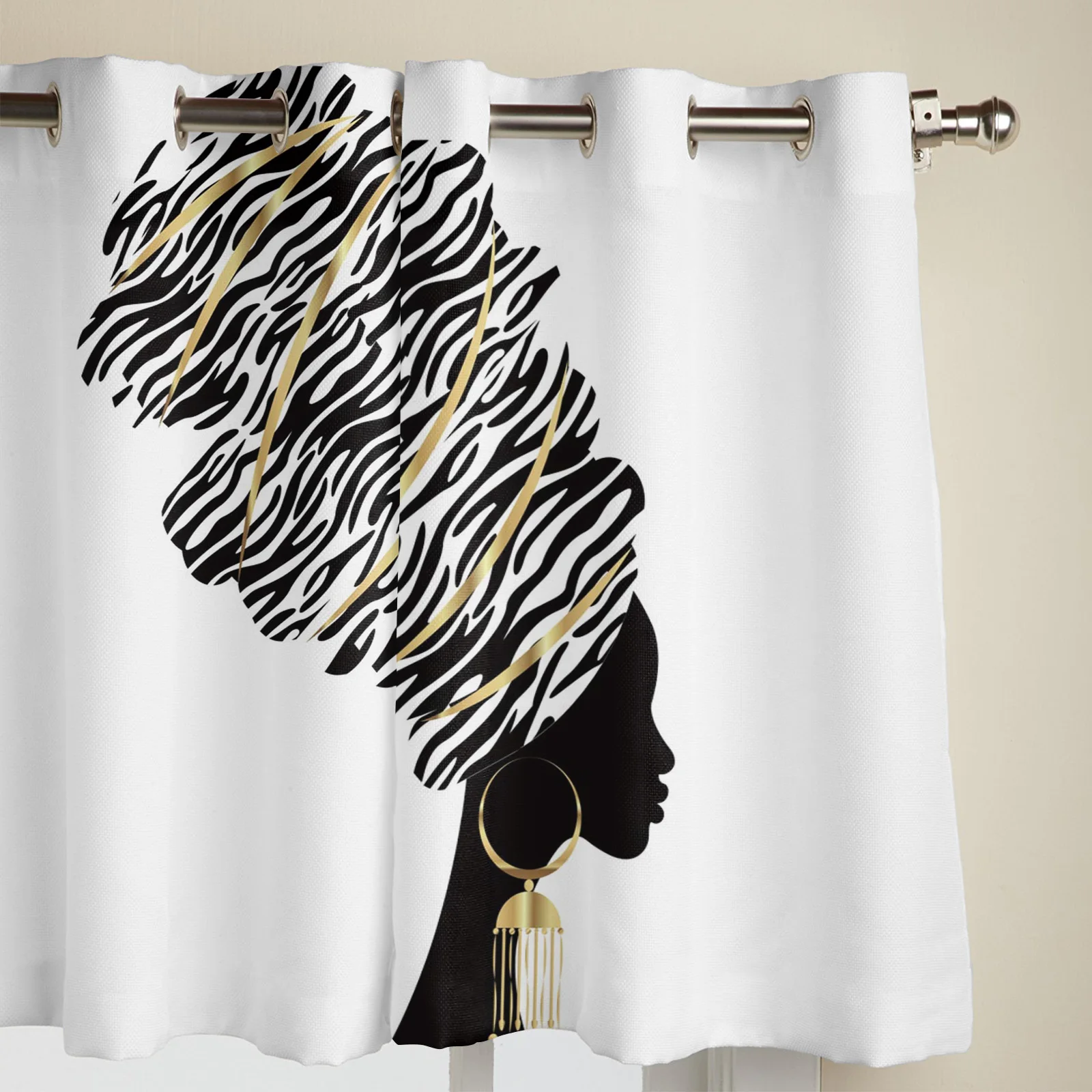Черные женские африканские черные белые современные оконные занавески s для