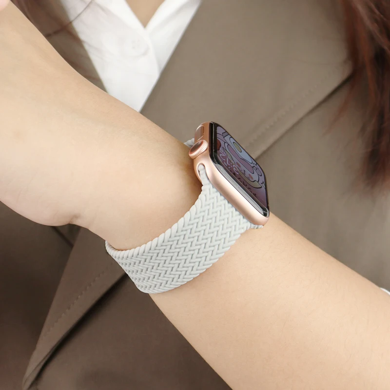 Silicone Strap For Apple Watch band 44mm 40mm 45mm 41mm 38mm 42mm solo loop Elastic bracelet iWatch Serie 6 3 SE 7 8 Ultra 49mm